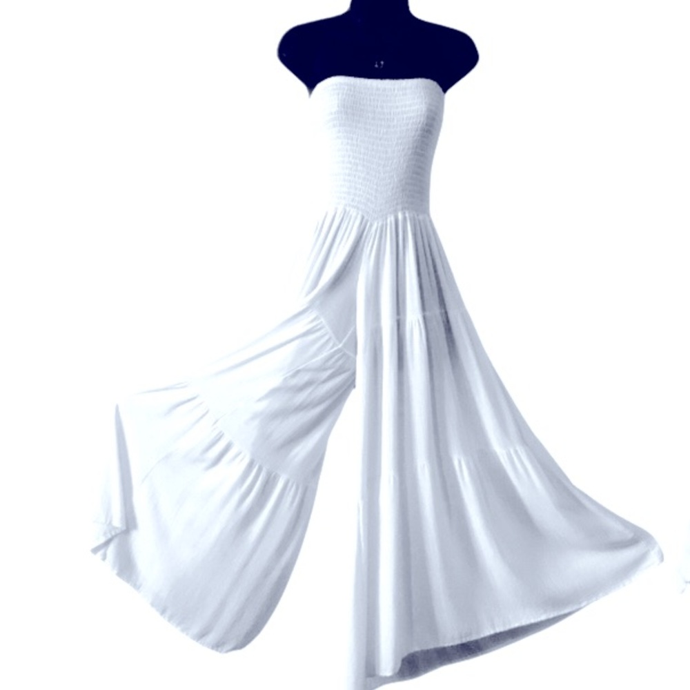 White Tube Top Maxi Culotte